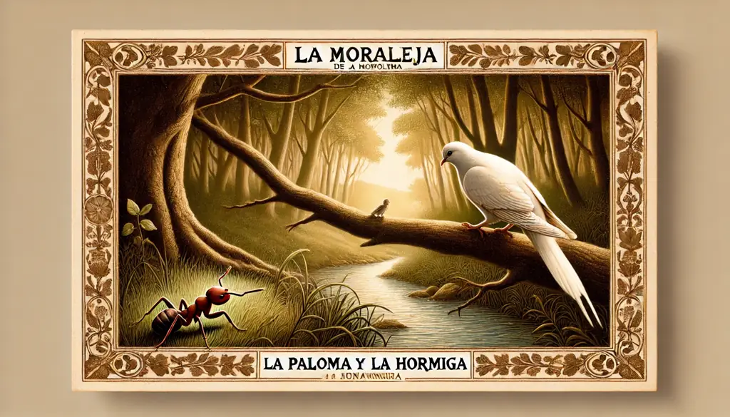 Cuál es la moraleja de la paloma y la hormiga