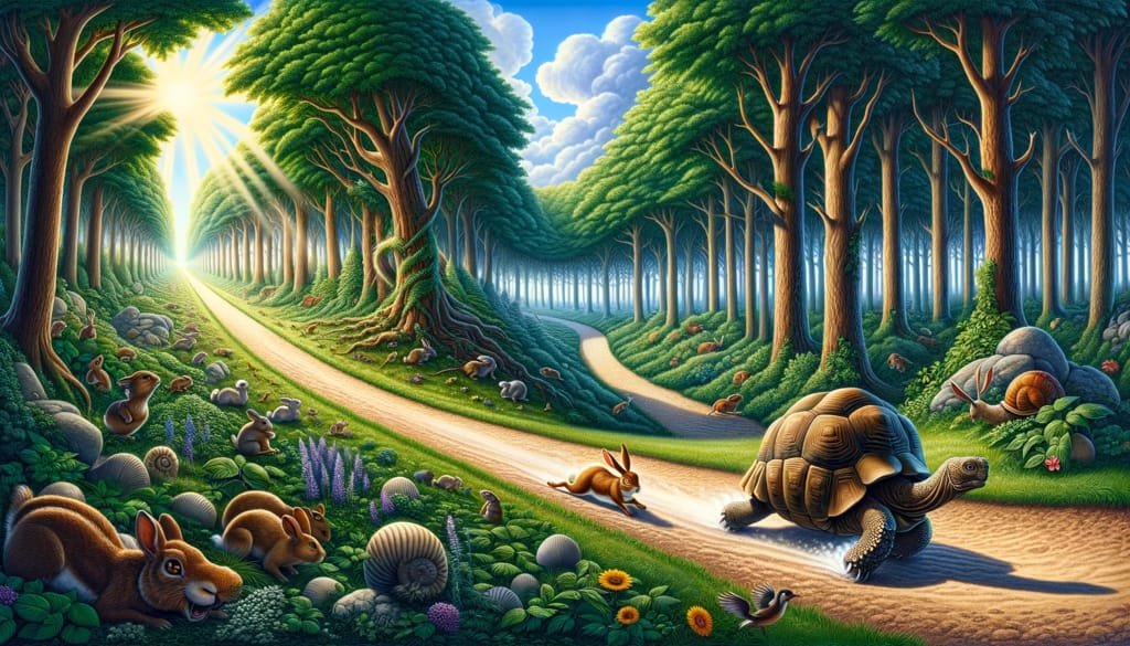 La Liebre y la Tortuga en inglés y español